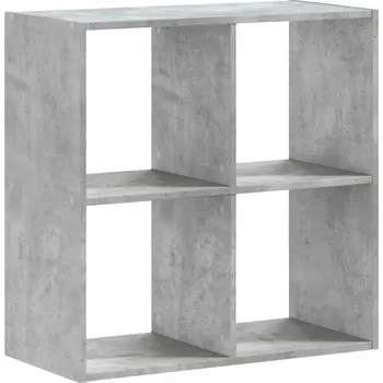 Knihovna Knihovna se 4 policemi, dřevěný materiál, šedá Betonu