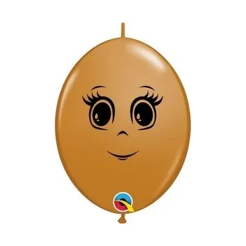 Balónek BALÓNKY hnědé PASTEL obličej úsměv 50 ks