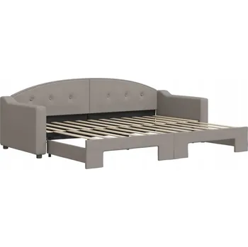 Pohovka Rozkládací lehátko-pohovka taupe 223 x 90 x 75 cm, 223 x 172,5 x 75 cm