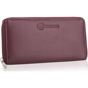 Peněženka Betlewski dámská peněženka z pravé kůže růžová