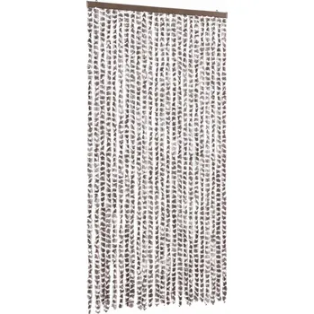 Síť proti hmyzu Závěs proti hmyzu ze šenilu (polypropylen), šedohnědý a bílý