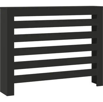 Radiátor Kryt na radiátor s poličkou, černý, 104x20x82 cm, dřevěný materiál