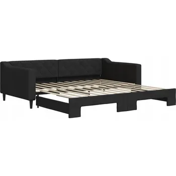 Pohovka Černá lenoška 2v1 s funkcí spaní, 223 x 110 x 67 cm