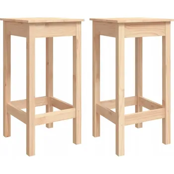 Jídelní židle Rustikální barové židle z masivního borovicového dřeva, 40 x 40 x 78 cm