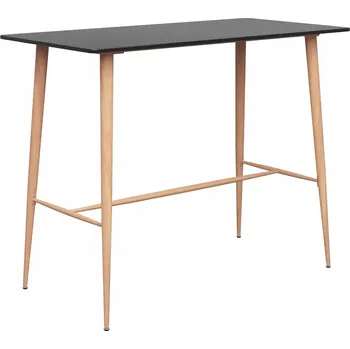 Jídelní stůl Barový stůl MDF s kovovými nohami imitujícími dřevo 120x60x105 cm Černý