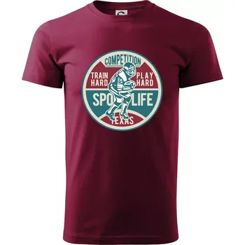 Pánské tričko Football Competition - Klasické pánské triko vyšší gramáže - L ( Garnet )