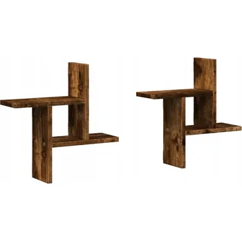 police Nástěnné police z dřevotřísky, kouřový dub, 38x12x38 cm