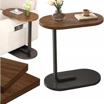 Konferenční stolek Odkládací stolek oválný 28 x 40 x 55 cm, odstíny hnědé