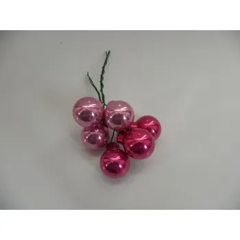 Vánoční dekorace baňky sytě růžové 6 ks