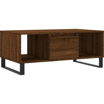 Konferenční stolek Konferenční stolek se zásuvkou a přihrádkami, hnědý dub, 90x50x36,5 cm