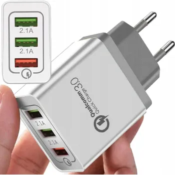 RYCHLÁ UNIVERZÁLNÍ SÍŤOVÁ NABÍJEČKA PRO TELEFON 3x USB ADAPTÉR QC 33W