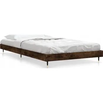 Postel Rám postele 193 x 93 x 20 cm, kouřový dub, kovové nožičky