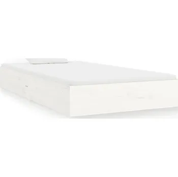 Postel Rám Postele z masivního borovicového dřeva, 203 x 92,5 x 23 cm, bílý