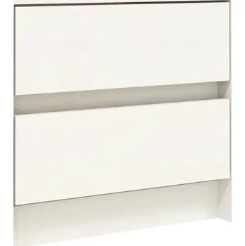 Noční stolek Noční stolek z masivního borovicového dřeva, 2 zásuvky, bílý, 40x31x35,5 cm