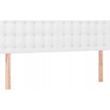 Nastavitelná čelo postele z umělé kůže, bílá, 144x5x78/88 cm