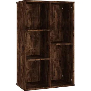 Knihovna Regál s 5 přihrádkami, kouřový dub, 50 x 25 x 80 cm