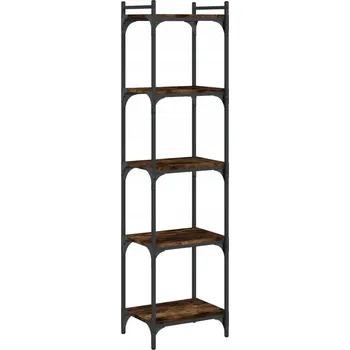 Knihovna Police na knihy s nastavitelnými nožičkami, kouřový dub, 40x30x154 cm