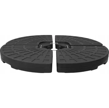 Slunečník Sada 4 Černých Základů pod Slunečník Vějířovitého Tvaru z HDPE, 47x47x8 cm