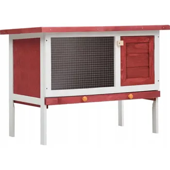 Obraz Dřevěná klec pro králíky 90x45x65 cm, červeno-bílá
