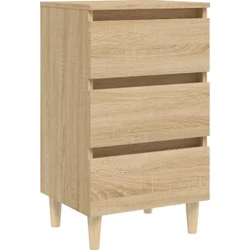 Noční stolek Skandinávský Noční stolek se 3 zásuvkami, dub sonoma, 40x35x69 cm