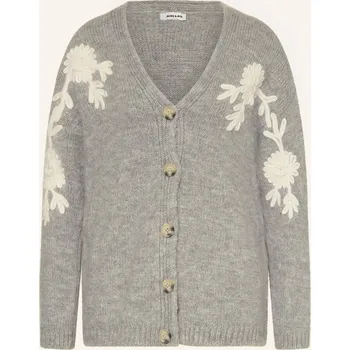 Dámský svetr More & More Dámský Pletený Kardigan, šedá / krémová, 44