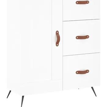 Komoda Klasická Bílá Skříňka z Materiálu na bázi Dřeva 69,5x34x90cm