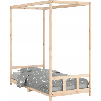 Postel Dětská dřevěná postel - Domeček s lamelami, 195,5x95,5x190 cm