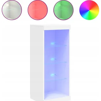 Komoda Moderní komoda s LED osvětlením, bílá, 41x37x100 cm