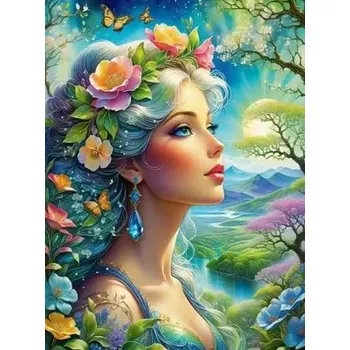 Diamantové malování Diamantové malování/Huacan - Květinová víla