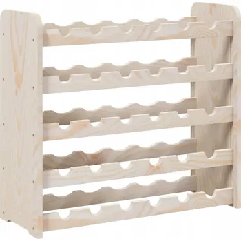 Stojan na víno Dřevěný Stojan na Víno z Masivního Borovicového Dřeva, 67,5x25x60 cm, na 30 Lahví