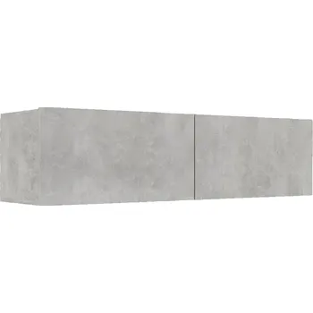 Komoda Nástěnná RTV skříňka, 2 přihrádky, šedý betonu, 120x30x30 cm