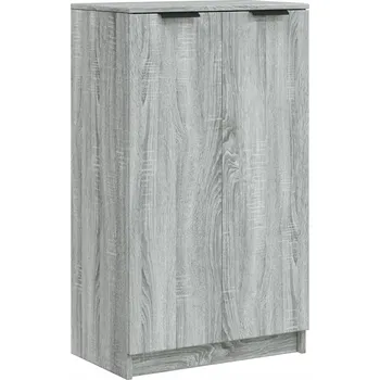 Botník Botník s dvířky a policemi, šedý dub sonoma, 59x35x100 cm