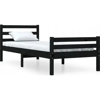 Postel Dřevěná dvoulůžková postel G02V 100x200 černá