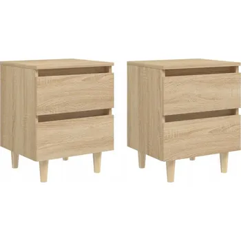 Noční stolek Noční stolek se dvěma zásuvkami, dub sonoma, 40x35x50 cm