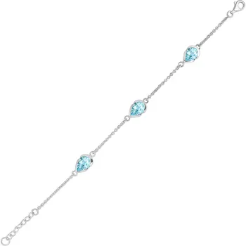 Náramek Charm Blue Topaz - stříbrný náramek s modrým topazem