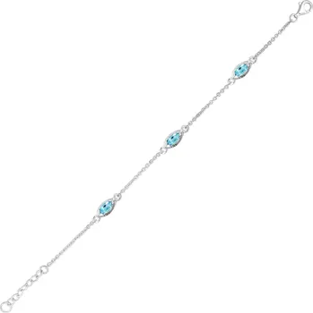 Náramek Silence Blue Topaz - stříbrný náramek s modrým topazem