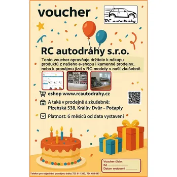 auto na autodráhu Narozeninový voucher hodnota voucheru: 300