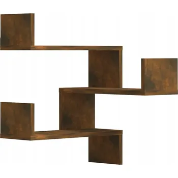 police Rohové Nástěnné Police z Materiálu na Bázi Dřeva, Kouřový Dub, 40x40x5