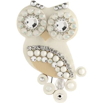 Brož Sovičky Originální bílá soví brož + 2 měsíce na vrácení zboží