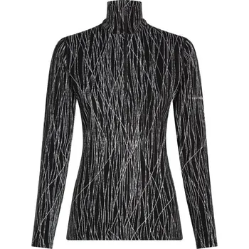 Icebreaker Women's Merino 260 Vertex LS Half Zip Delta AOP - black/snow/j XS