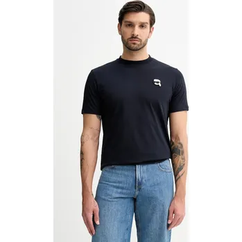 Bavlněné tričko Karl Lagerfeld pánské, tmavomodrá barva, 561224.755710 59X, vel. 3XL
