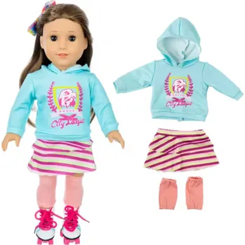 Sety oblečení pro American girl a Baby Born Varianta: A25 (set s modrou mikinou)