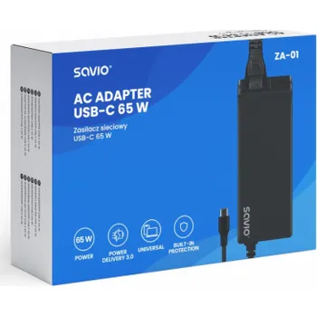 Savio ZA-01 nabíječka na PDA/mobilní telefon Netbook, Laptop, Chytrý telefon, Telefon Černá AC Vnitřní