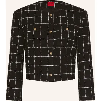 Hugo Dámské Sako Adini Z Bouclé S 3/4 Rukávy, černá / bílá, 40