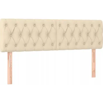 Čelo postele nastavitelné, krémové, 144x5x78/88 cm, látka a dřevo
