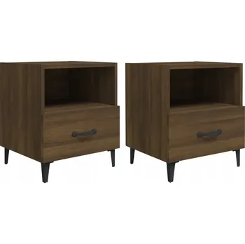 Noční stolek Elegantní noční stolky z dřevotřísky, hnědý dub, 40x35 cm