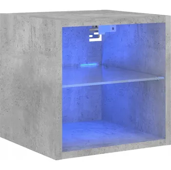 Televizní stolek Závěsná skříňka pod TV s RGB LED osvětlením, šedá betonu, 30x28,5x30 cm