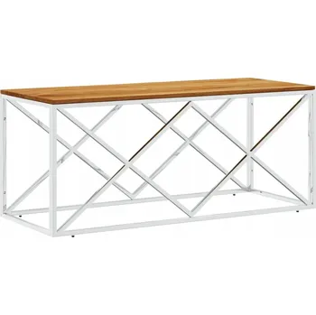 Konferenční stolek Konferenční stolek z masivního akáciového dřeva a nerezové oceli, 110x45x45 cm