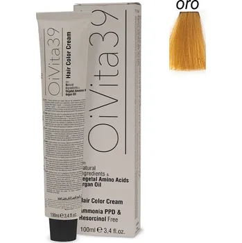 Barva na vlasy OiVita39 Hair Color Cream Ammonia, PPD & Resorcinol Free Oro – Profesionální barva bez amoniaku, PPD a resorcinolu 100 ml