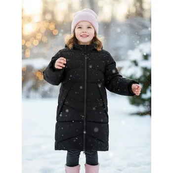 Dívčí bunda Sinsay - Prošívaná puffer bunda s kapucí - černá - 880DX-99X - 880DX-99X-128